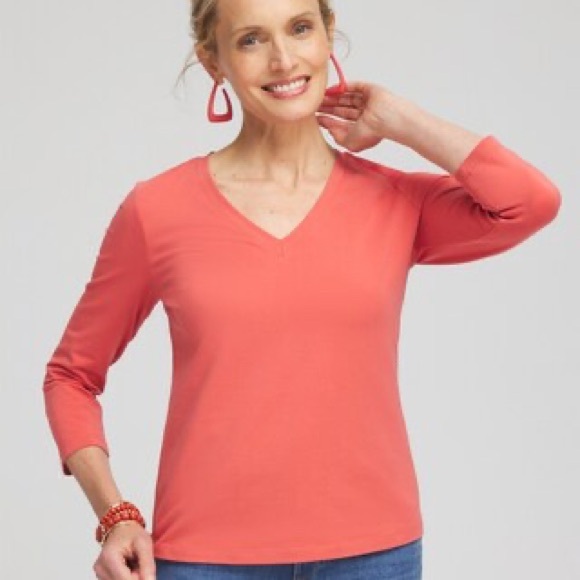 Chico’s The Perfect Tee -  3/4 length sleeve. Size Large - Picture 2 of 10